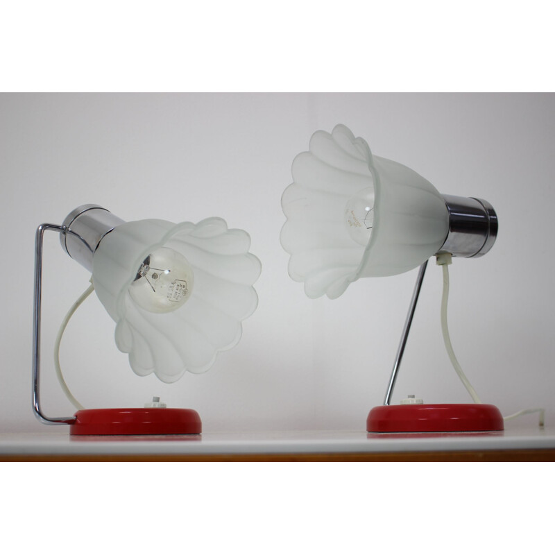 Pair of mid-century table lamps by Drupol, Czechoslovakia 1960s