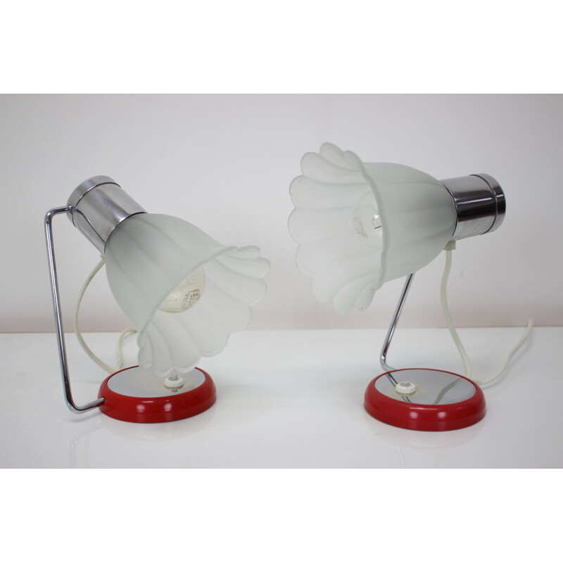 Pair of mid-century table lamps by Drupol, Czechoslovakia 1960s