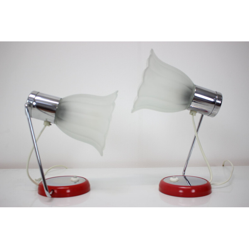 Pair of mid-century table lamps by Drupol, Czechoslovakia 1960s