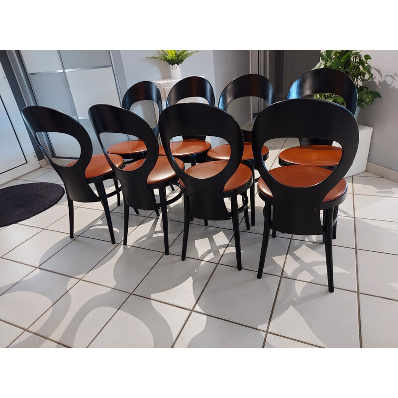 Set of 8 vintage Baumann Bistro chairs, 1970