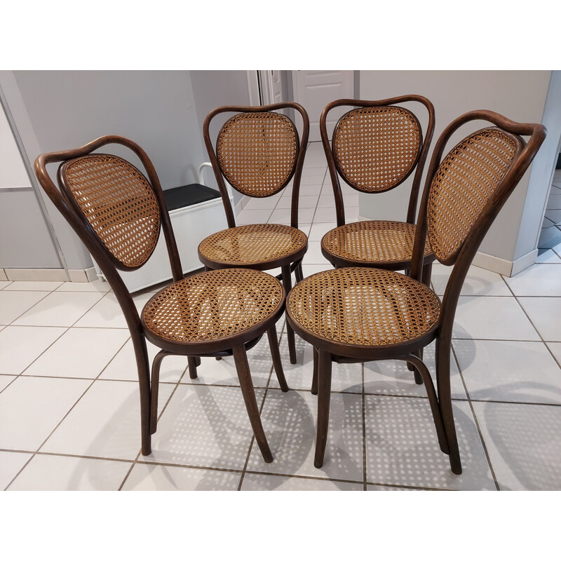 Set of 4 vintage Bistrot chairs by Thonet, Poland 1950