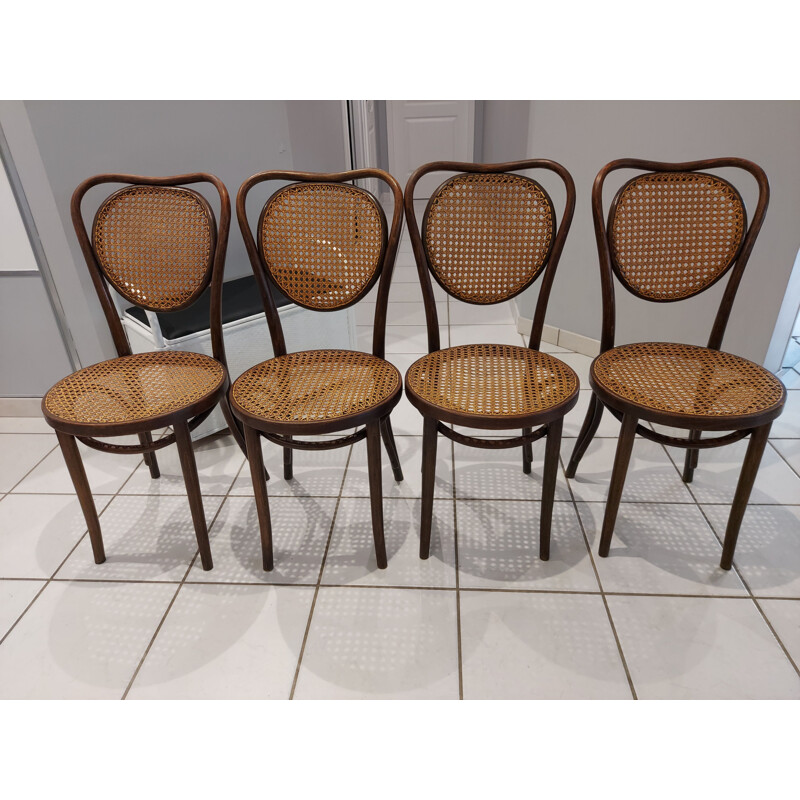 Set of 4 vintage Bistrot chairs by Thonet, Poland 1950