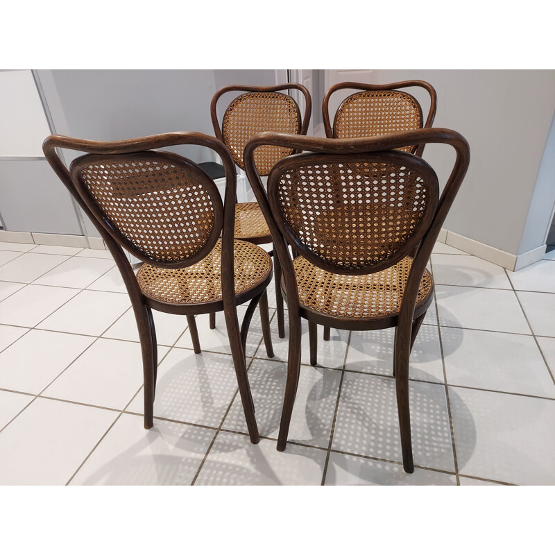 Set of 4 vintage Bistrot chairs by Thonet, Poland 1950