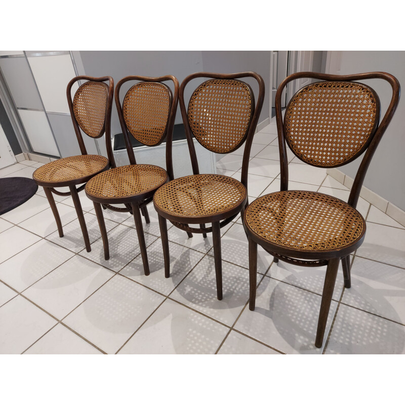 Set of 4 vintage Bistrot chairs by Thonet, Poland 1950