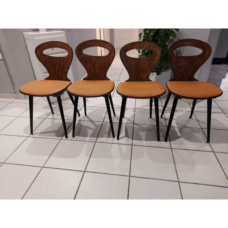 Set of 4 vintage Baumann Bistro chairs, 1960