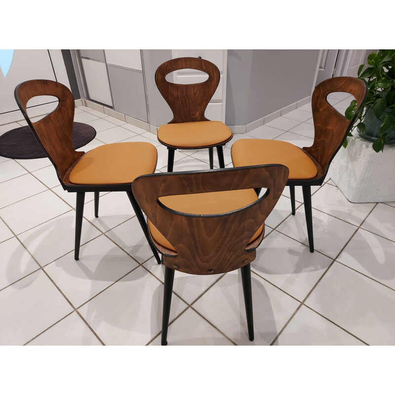 Set of 4 vintage Baumann Bistro chairs, 1960