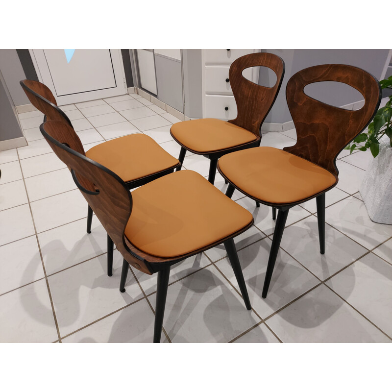 Set of 4 vintage Baumann Bistro chairs, 1960