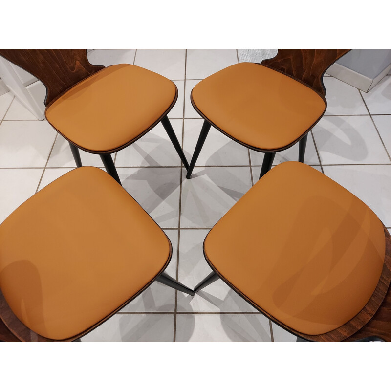 Set of 4 vintage Baumann Bistro chairs, 1960