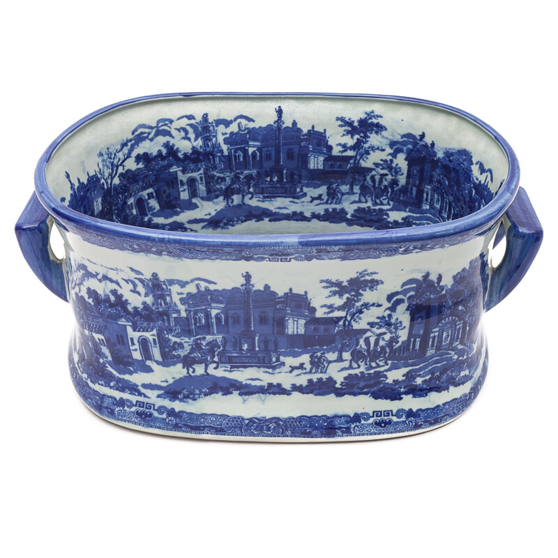 Grande jardinière vintage Delft en faïence