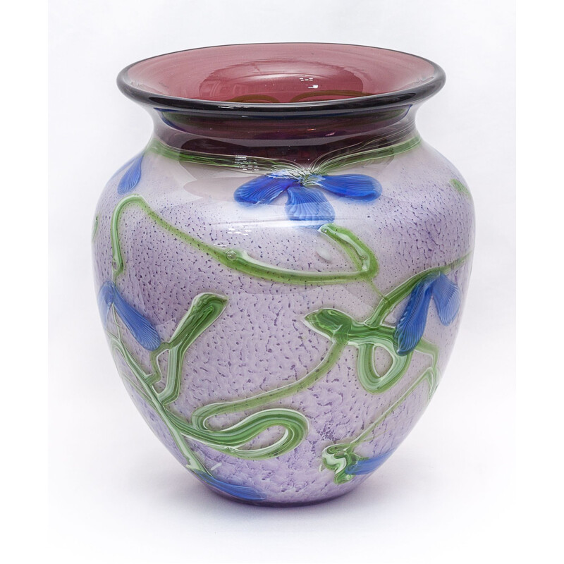 Vase vintage en verre de Murano par Giulio Radi, Italie 1950