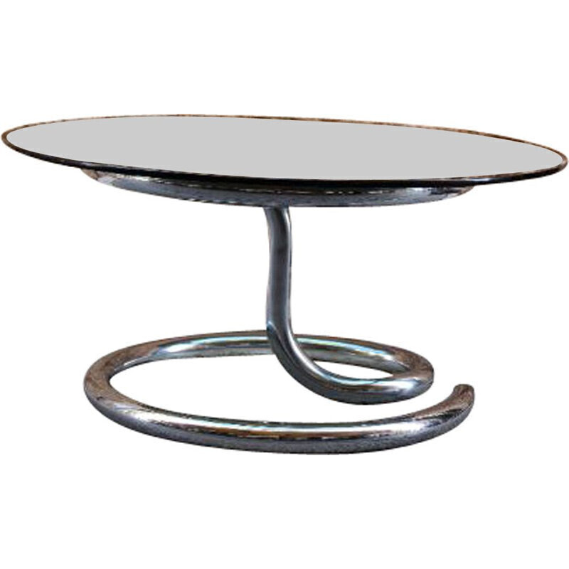 Vintage metal and glass coffee table by Giotto Stoppino, Italy 1970