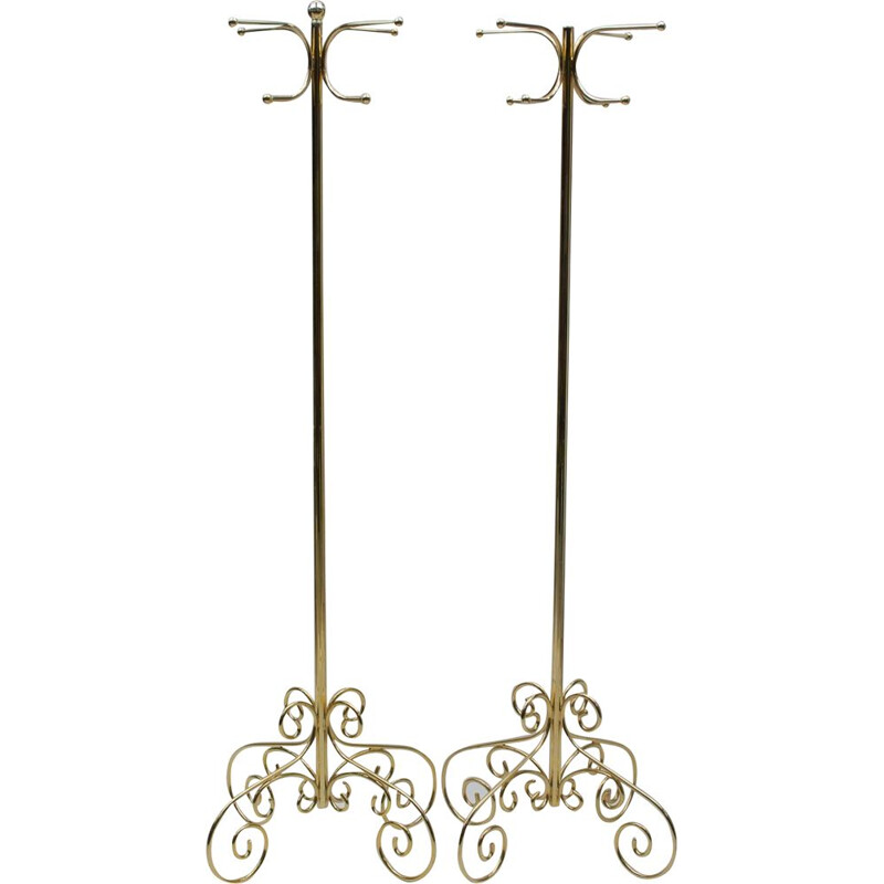 Pair of vintage Hollywood Regency coat racks, 1960s