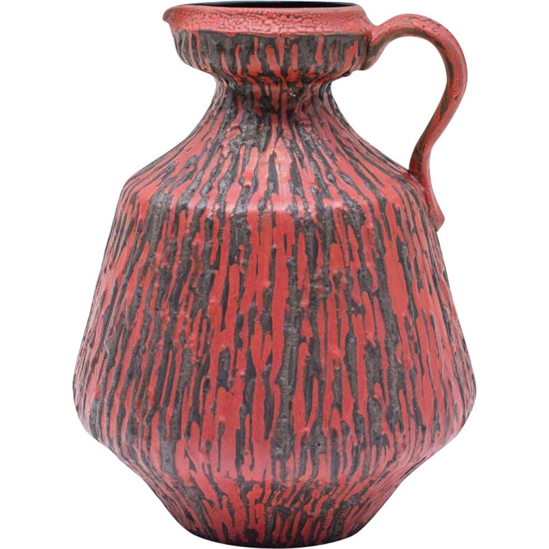 Vintage German fat lava vase by Hans Welling for Ceramano, 1970s