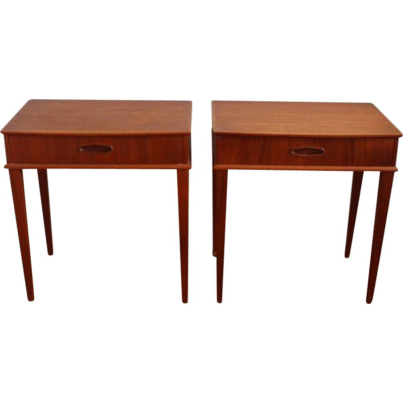 Pair of vintage Danish teak night stands, 1960s