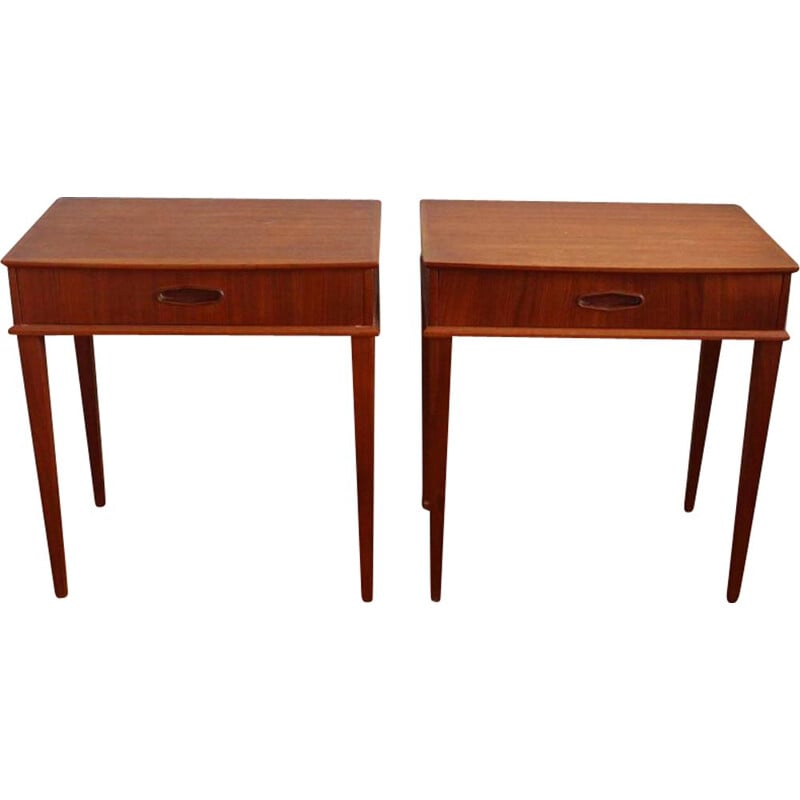 Pair of vintage Danish teak night stands, 1960s