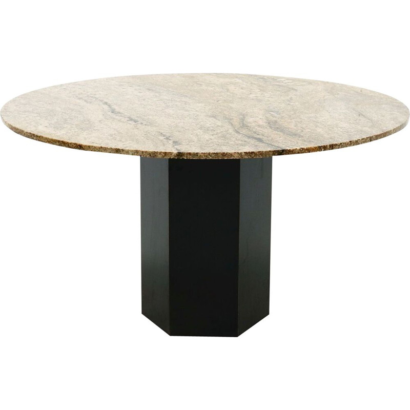 Vintage ronde granieten tafel, 1970