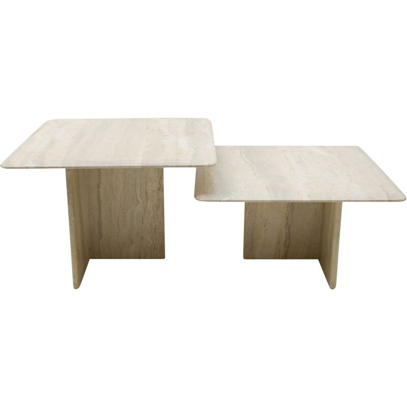 Travertine vintage nesting tables, Italy 1960s