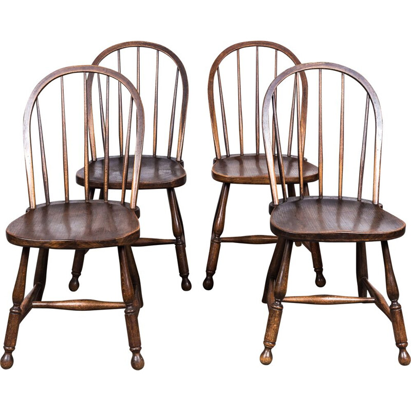 Conjunto de 4 cadeiras de faia maciça vintage de Josef Frank para Adolf Loos