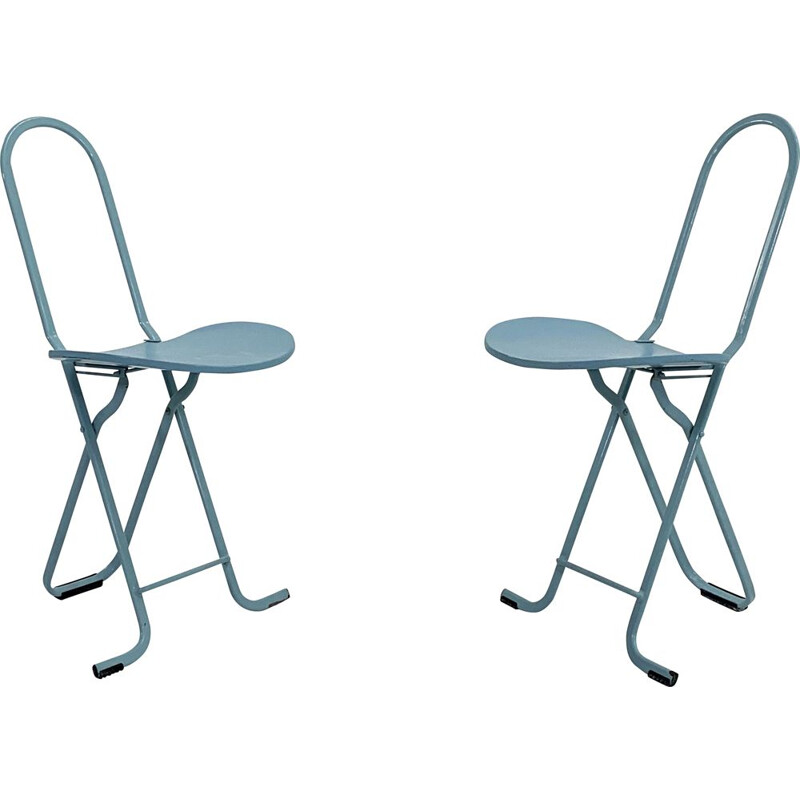 Pair of vintage Dafne folding chairs by Gastone Rinaldi for Thema, 1970s