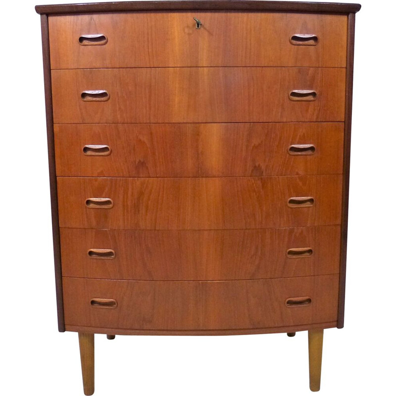 Teak vintage chest of drawers with 6 drawers, Denmark 1960s