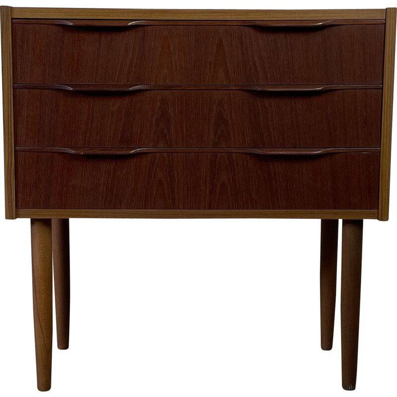 Scandinavian vintage teak chest of drawers with 3 drawers, 1960
