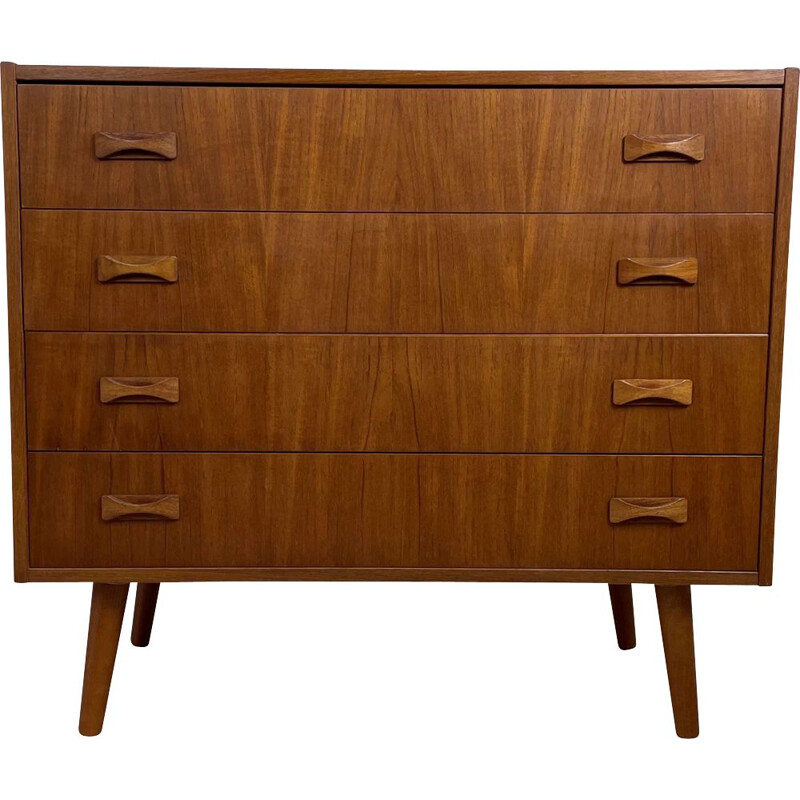 Vintage teak chest of drawers with 4 drawers by Clausen & Søn, 1960s