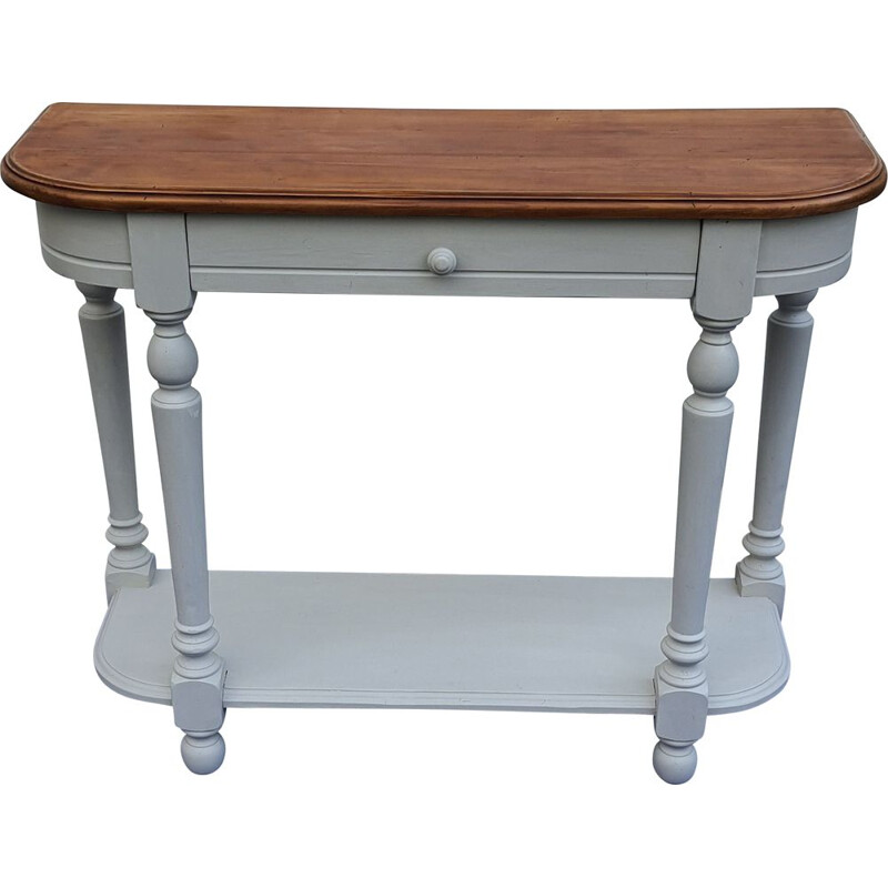 Vintage console with patina in light grey