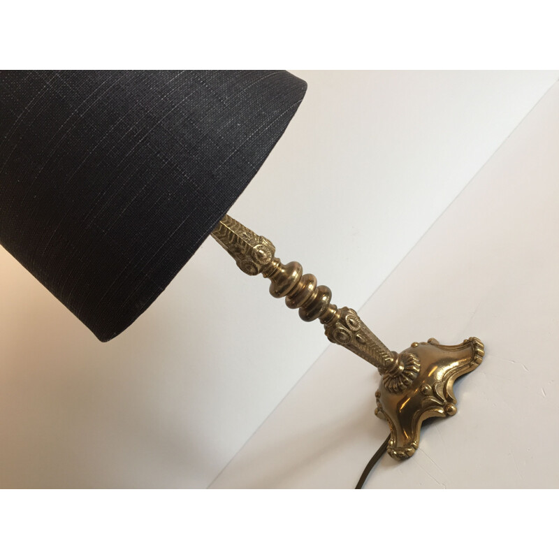 Vintage lamp in solid brass and fabric