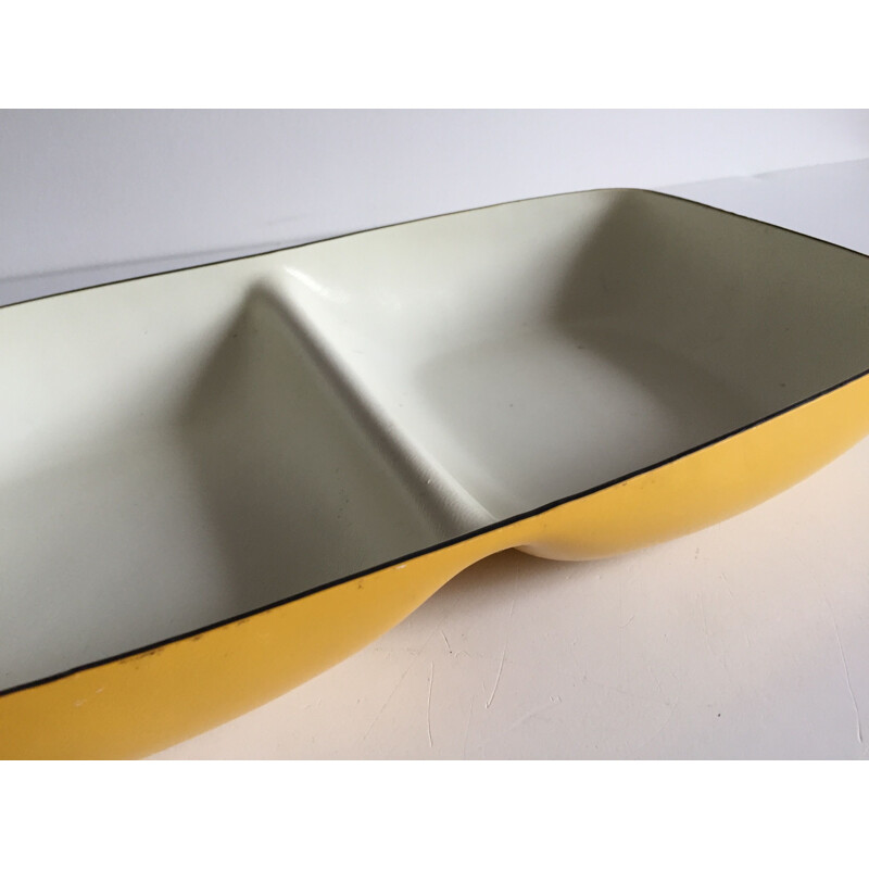 Yellow vintage double pocket tray, 1970