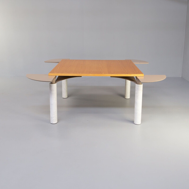 Vintage "lom850" Carrara marble legs dining table by Francesco Binfare for Cassina, 1980s