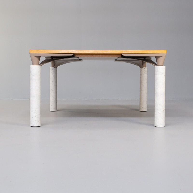 Vintage "lom850" Carrara marble legs dining table by Francesco Binfare for Cassina, 1980s