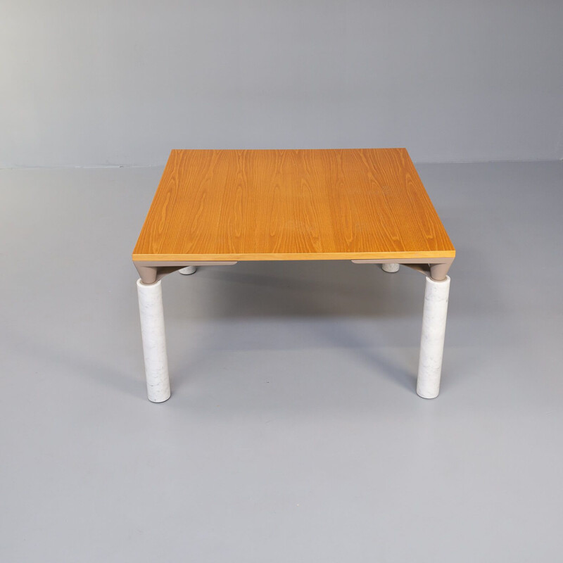 Vintage "lom850" Carrara marble legs dining table by Francesco Binfare for Cassina, 1980s