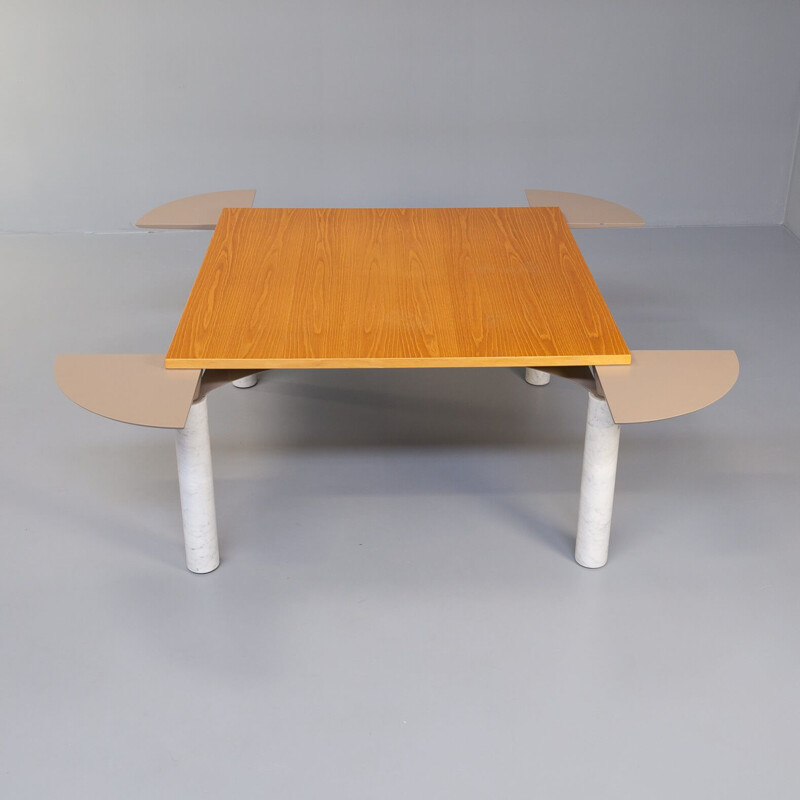 Vintage "lom850" Carrara marble legs dining table by Francesco Binfare for Cassina, 1980s