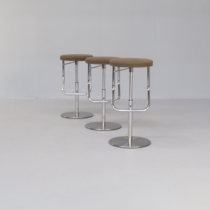 Ensemble de 3 tabourets de bar vintage S 123 Ph par James Irvine pour Thonet