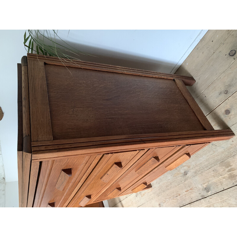 Vintage solid oakwood chest of drawers