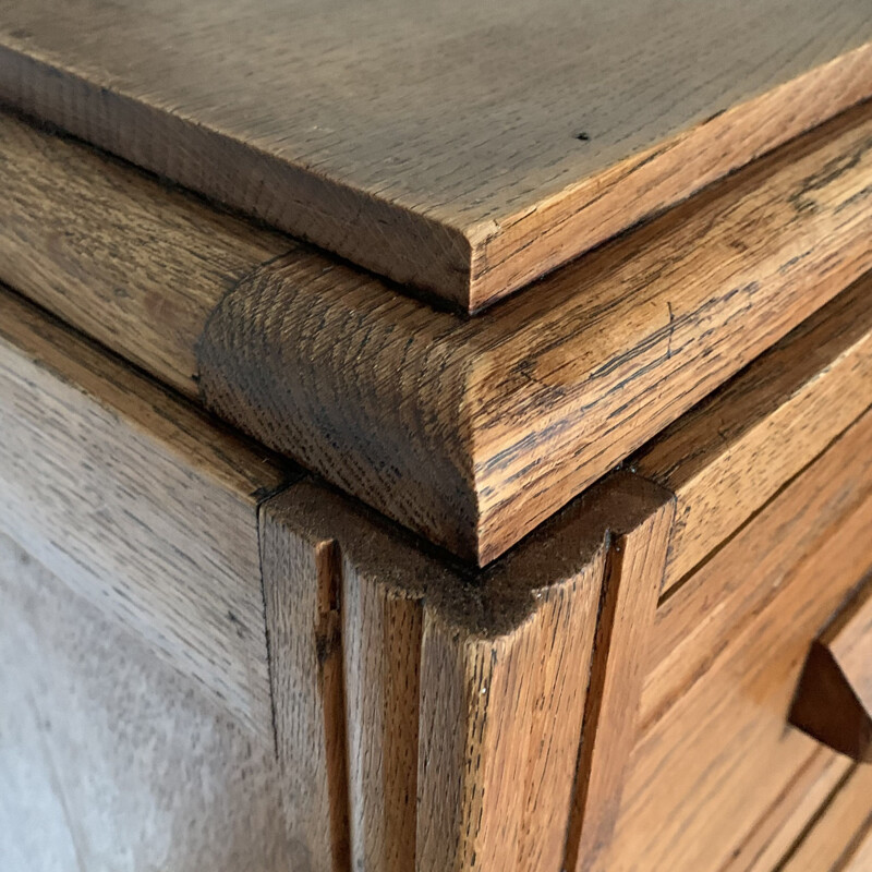 Vintage solid oakwood chest of drawers