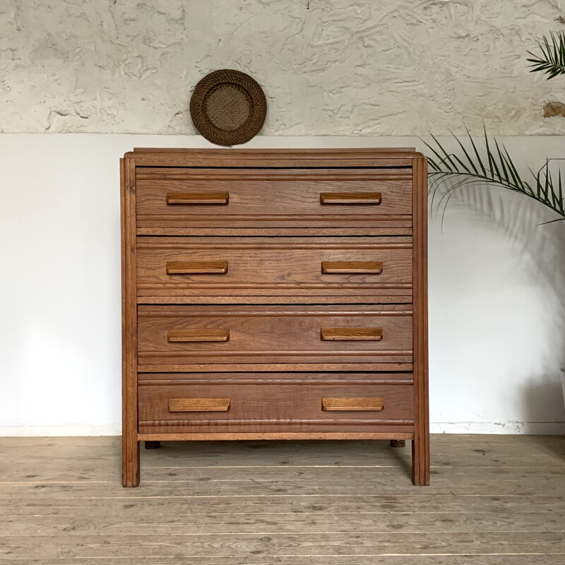 Vintage solid oakwood chest of drawers