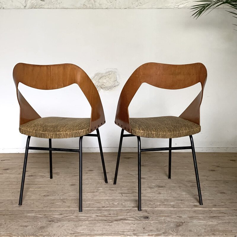 Pair of vintage chairs by Louis Paolozzi for Zol, 1960