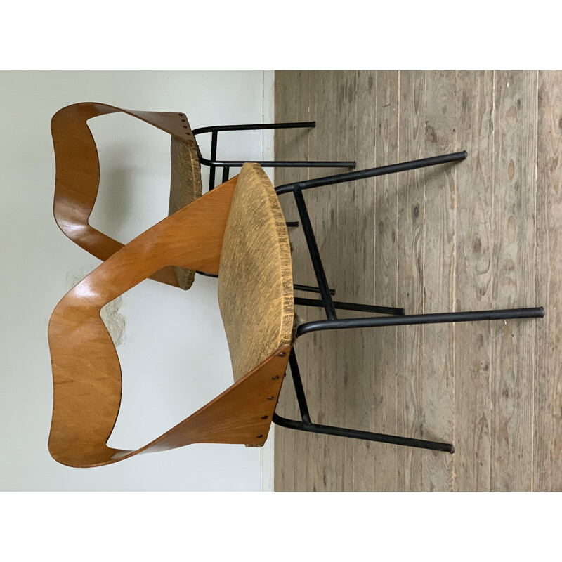 Paire de chaises vintage par Louis Paolozzi pour Zol, 1960