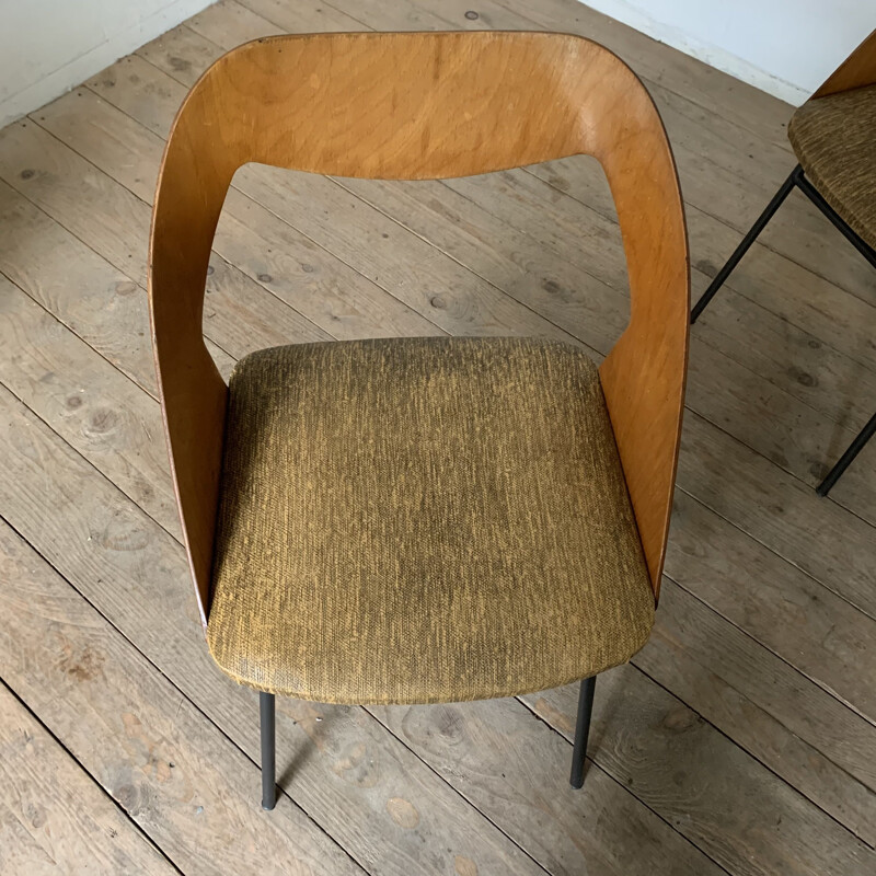 Pair of vintage chairs by Louis Paolozzi for Zol, 1960