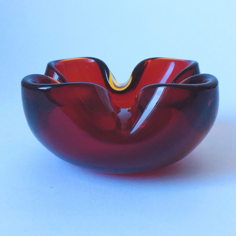 Cendrier vintage en verre de Murano, Italie 1960