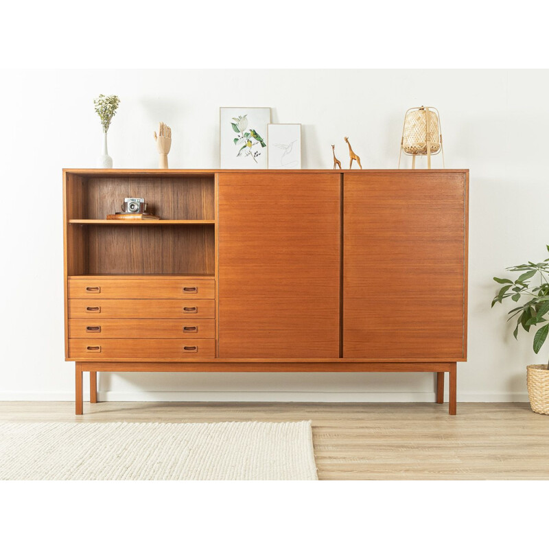 Vintage teak highboard with two doors, Germany 1960s