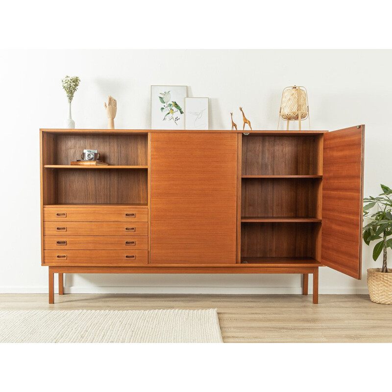 Vintage teak highboard with two doors, Germany 1960s