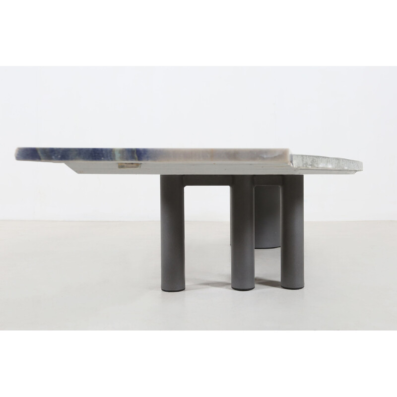 Pia Manu vintage coffee table with natural stone