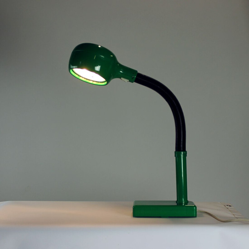 Lampe de table verte vintage en plastique, Hongrie 1960