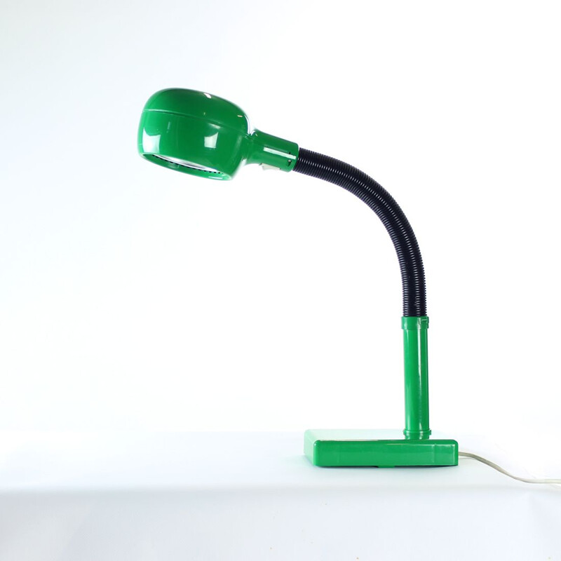 Lampe de table verte vintage en plastique, Hongrie 1960