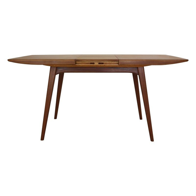 Vintage teak extendable dinning table by Louis Van Teeffelen for Wébé, 1960s