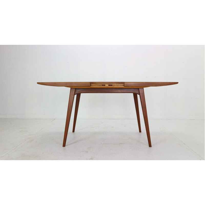 Vintage teak extendable dinning table by Louis Van Teeffelen for Wébé, 1960s