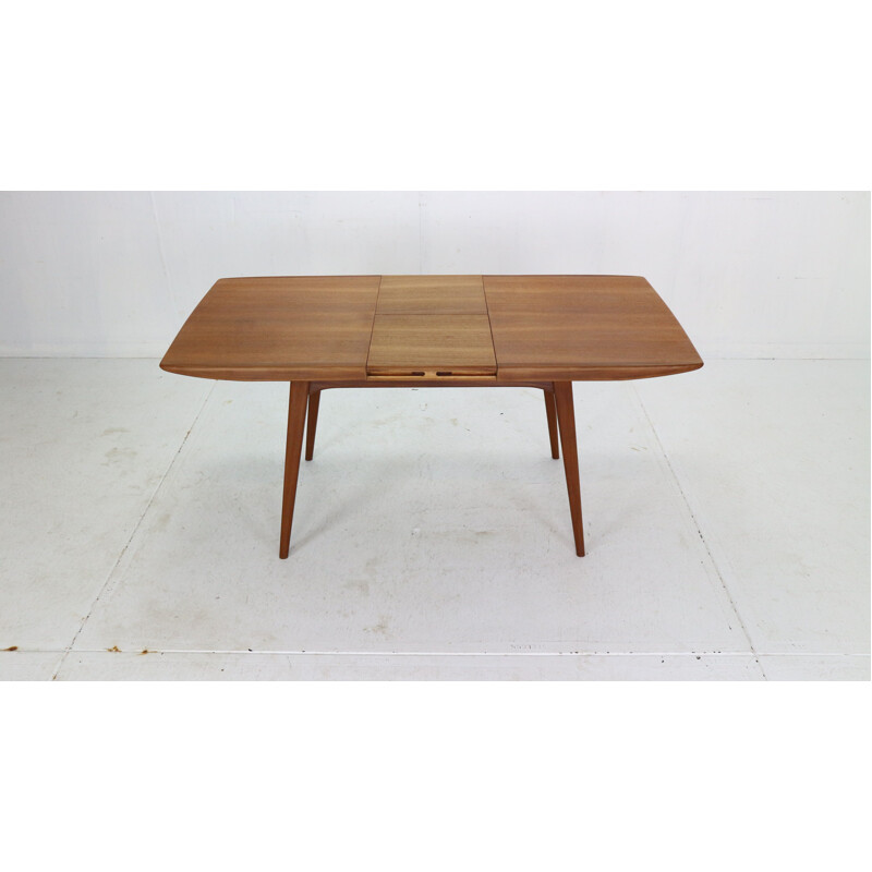 Vintage teak extendable dinning table by Louis Van Teeffelen for Wébé, 1960s