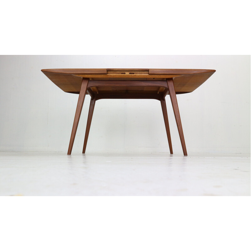 Vintage teak extendable dinning table by Louis Van Teeffelen for Wébé, 1960s